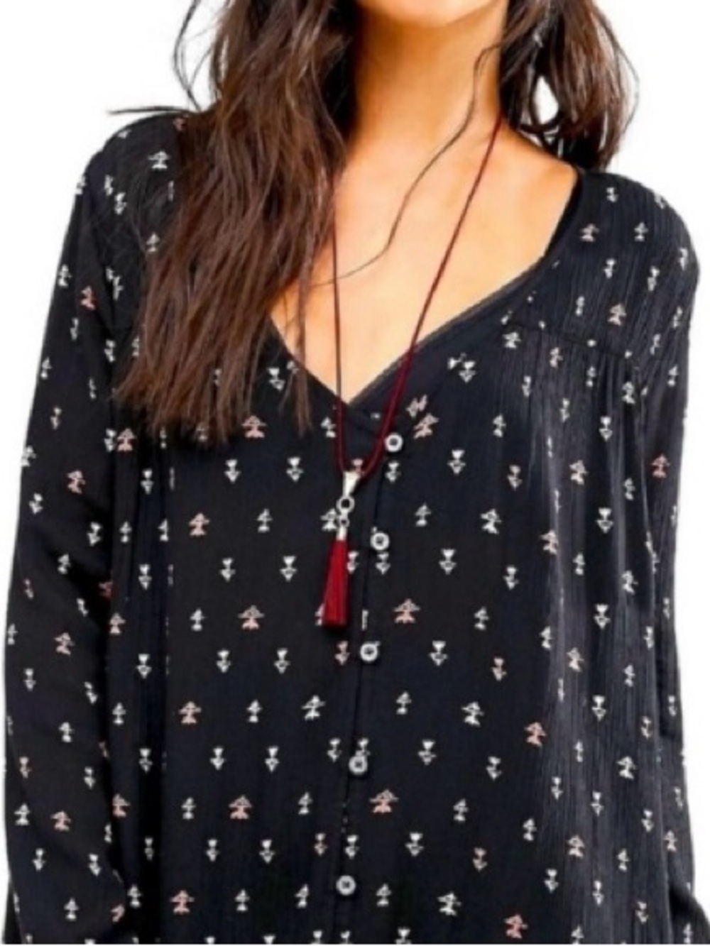 Billabong Gray Button-Up Tunic or Mini Dress With Cute Design